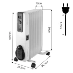 Grzejnik olejowy 2000 W 9 żeber z termostatem NEO TOOLS 90-152