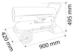 Nagrzewnica olejowa 30 kW, zbiornik 34 l, 750 m³/h, z termostatem na kółkach NEO TOOLS 90-081