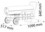 Nagrzewnica olejowa 50 kW, zbiornik 50 l, 1100 m³/h, na kółkach NEO TOOLS 90-082