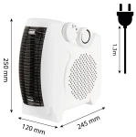 Termowentylator 1000 / 2000 W z termostatem, pion / poziom NEO TOOLS 90-117-1