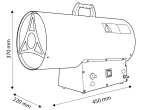 Nagrzewnica gazowa 30 kW 650 m3/h z reduktorem i wężem NEO TOOLS 90-084-01