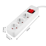 Przedłużacz listwowy 1,5 m 3 gniazda 3 x 1,5 mm2 biały ON/OFF NEO TOOLS 90-176