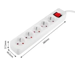 Przedłużacz listwowy 1,5 m 5 gniazd 3 x 1,5 mm2 biały ON/OFF NEO TOOLS 90-177