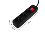 Przedłużacz listwowy 3 m 3 gniazda 3 x 1,5 mm2 czarny ON/OFF NEO TOOLS 90-183