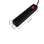 Przedłużacz listwowy 1,5 m 4 gniazda 3 x 1,5 mm2 czarny ON/OFF NEO TOOLS 90-184