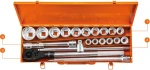 Zestaw kluczy nasadowych 3/4" 21 szt. CrV, nasadki 19-50 mm, NEO TOOLS 08-061