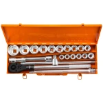 Zestaw kluczy nasadowych 3/4" 21 szt. CrV, nasadki 19-50 mm, NEO TOOLS 08-061