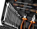 Zestaw narzędzi ręcznych 143 elementy, grzechotki 1/2" i 1/4", walizka, NEO TOOLS 08-945