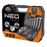 Zestaw kluczy nasadowych 1/2" i 1/4", 82 elementy, CrV, walizka, NEO TOOLS 10-059