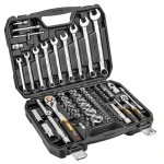 Zestaw kluczy nasadowych 1/2" i 1/4", 82 elementy, CrV, walizka, NEO TOOLS 10-059
