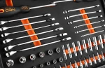 Zestaw kluczy nasadowych 1/2" i 1/4", 95 elementów, CrV, pianka EVA, NEO TOOLS 10-065