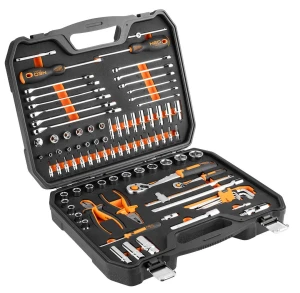 Zestaw kluczy nasadowych 1/2" i 1/4", 95 elementów, CrV, pianka EVA, NEO TOOLS 10-065