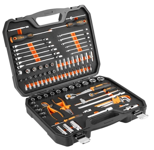 Zestaw kluczy nasadowych 1/2" i 1/4", 95 elementów, CrV, pianka EVA, NEO TOOLS 10-065