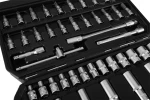 Zestaw kluczy nasadowych 1/4", 55 elementów, CrV, satynowy, walizka, NEO TOOLS 10-201
