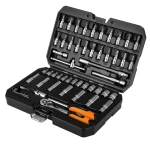 Zestaw kluczy nasadowych 1/4", 55 elementów, CrV, satynowy, walizka, NEO TOOLS 10-201