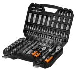 Zestaw kluczy nasadowych 1/2" i 1/4", 110 elementów, CrV, satynowy, walizka, NEO TOOLS 10-211