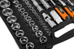 Zestaw kluczy nasadowych 1/2" i 1/4", 110 elementów, CrV, satynowy, walizka, NEO TOOLS 10-211