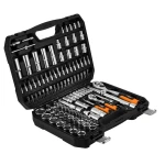 Zestaw kluczy nasadowych 1/2" i 1/4", 110 elementów, CrV, satynowy, walizka, NEO TOOLS 10-211