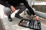 Zestaw kluczy nasadowych 1/2" i 1/4", 110 elementów, CrV, satynowy, walizka, NEO TOOLS 10-211