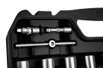 Zestaw kluczy nasadowych 1/2" i 1/4", 110 elementów, CrV, satynowy, walizka, NEO TOOLS 10-211
