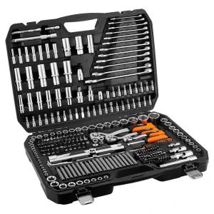 Zestaw kluczy nasadowych 1/2", 3/8" i 1/4", 300 elementów, CrV, satynowy, walizka, NEO TOOLS 10-218