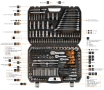 Zestaw kluczy nasadowych 1/2", 3/8" i 1/4", 300 elementów, CrV, satynowy, walizka, NEO TOOLS 10-218