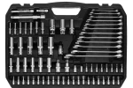 Zestaw kluczy nasadowych 1/2", 3/8" i 1/4", 300 elementów, CrV, satynowy, walizka, NEO TOOLS 10-218
