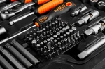 Zestaw kluczy nasadowych 1/2", 3/8" i 1/4", 300 elementów, CrV, satynowy, walizka, NEO TOOLS 10-218