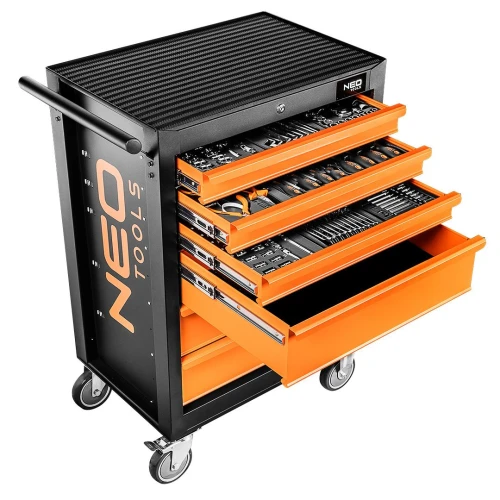 Szafka warsztatowa na kołach, 6 szuflad, 149 narzędzi, nośność 280 kg, NEO TOOLS 84-221-9
