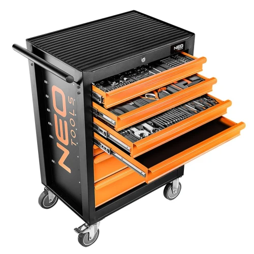 Szafka warsztatowa na kołach, 7 szuflad, 129 narzędzi, nośność 280 kg, NEO TOOLS 84-222-9