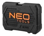 Zestaw kluczy nasadowych 1/4", 20 elementów, CrV, satynowy, walizka, NEO TOOLS 10-230