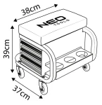 Stołek warsztatowy na kółkach z 3 szufladami, udźwig 110 kg, NEO TOOLS 11-605