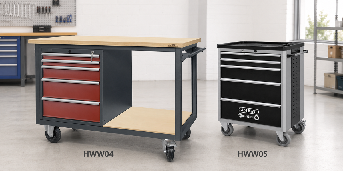 porównanie wózków warsztatowych JOTKEL HWW04 i HWW05