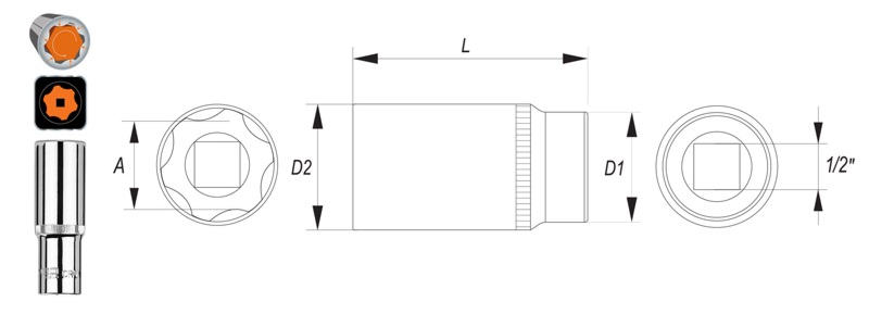 NEO Nasadki sześciokątne długie w technologii SUPERLOCK