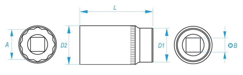 PROLINE Nasadki dwunastokątne długie