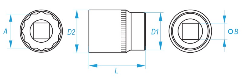 YATO Nasadki dwunastokątne krótkie